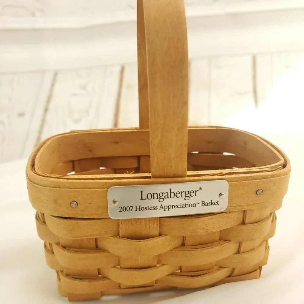 Longaberger Brown Single Handle Handwoven 2006 Hostess Appreciation Basket